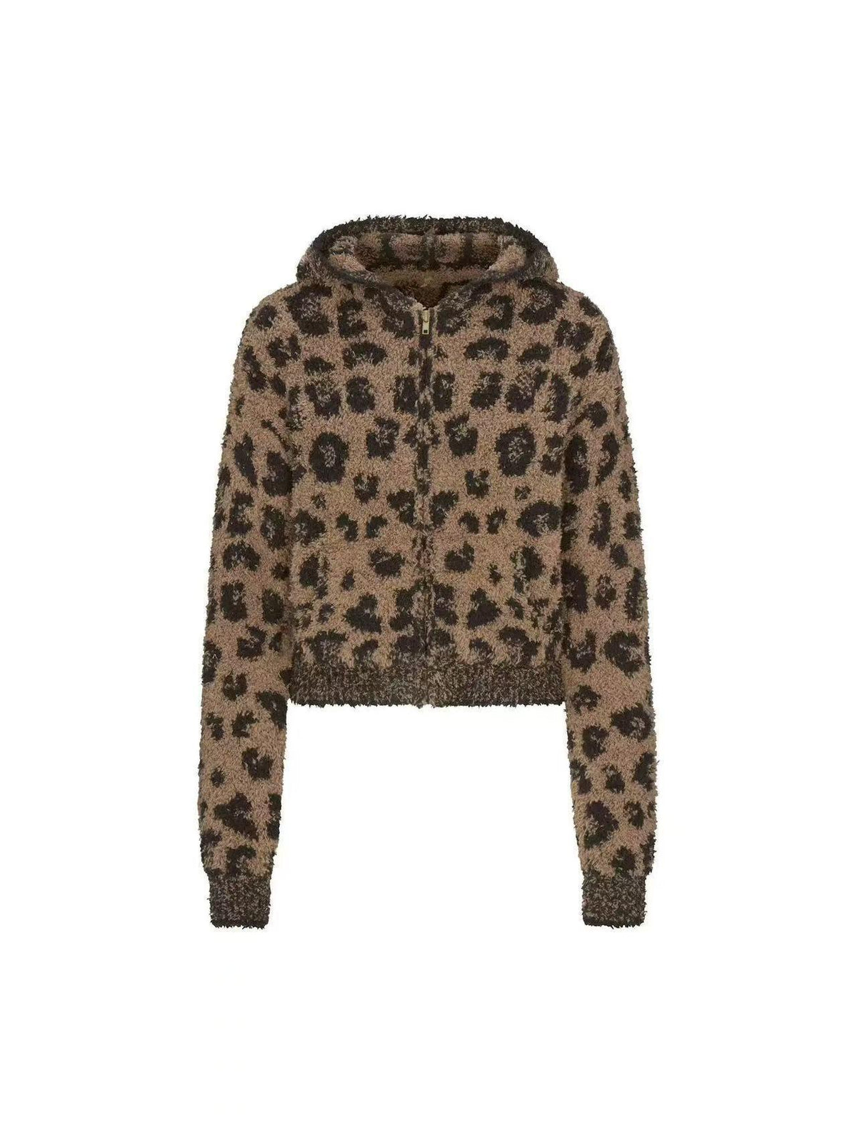 SKIMS LEOPARD COZY ANIMAL ZIP UP HOODIE