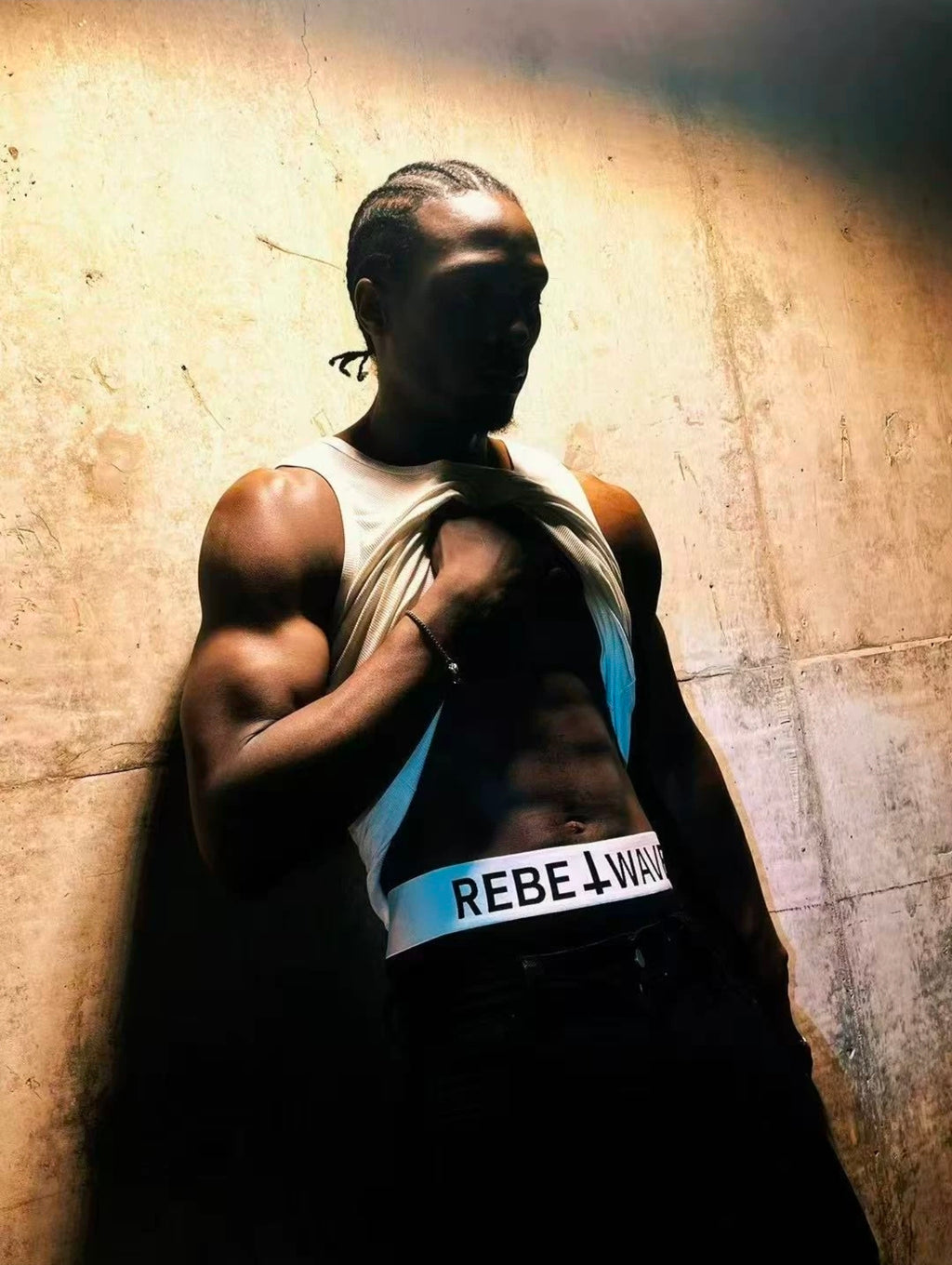 REBEL ╋ WAVE SLOGAN Boxer Briefs-Black