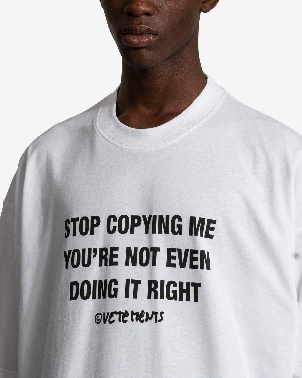 Vetements "Stop Copying Me" Oversized Cotton T-shirt