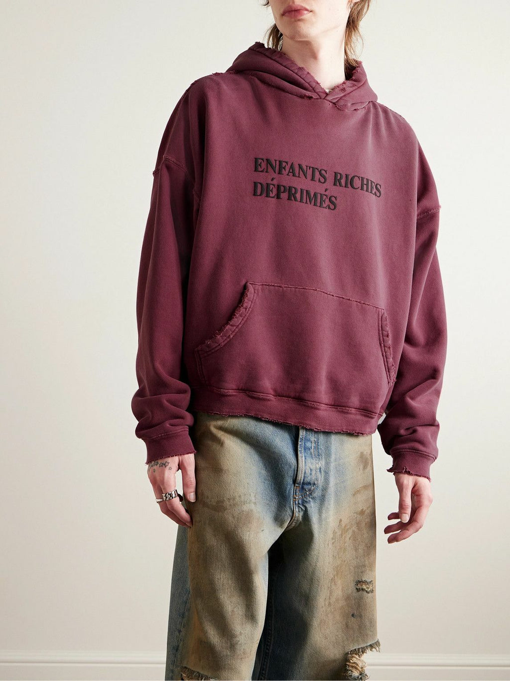 Enfants Riches Déprimés "Red Thrashed Distressed"Hoodie