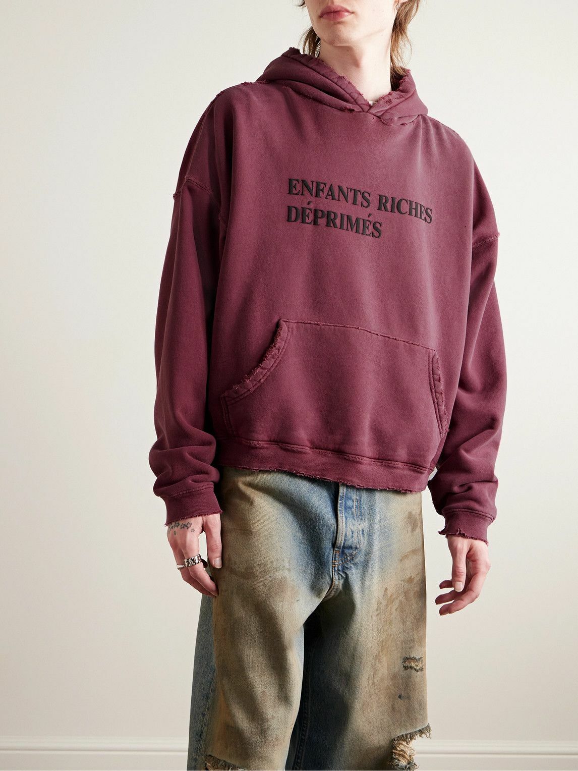Enfants Riches Déprimés "Red Thrashed Distressed"Hoodie