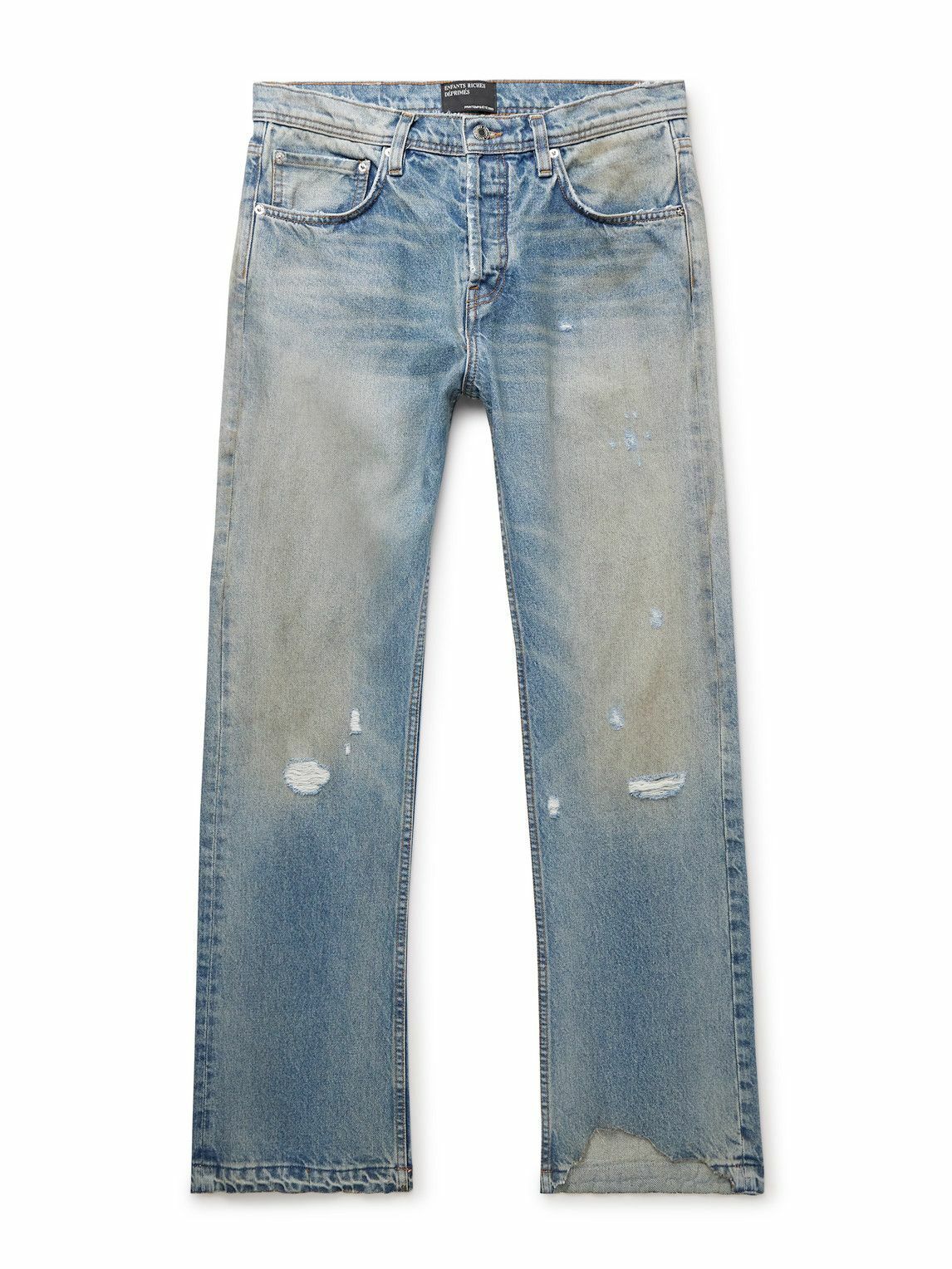 Enfants Riches Déprimés 23SS Blue Burnout Flared Distressed Jeans