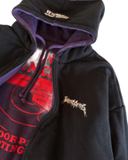 VETEMENTS AW6 RUNWAY 11' INCH GUN CLUB / TFD REVERSIBLE ZIP UP HOODED JACKET [BLACK/PURPLE]