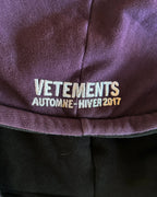 VETEMENTS AW6 RUNWAY 11' INCH GUN CLUB / TFD REVERSIBLE ZIP UP HOODED JACKET [BLACK/PURPLE]