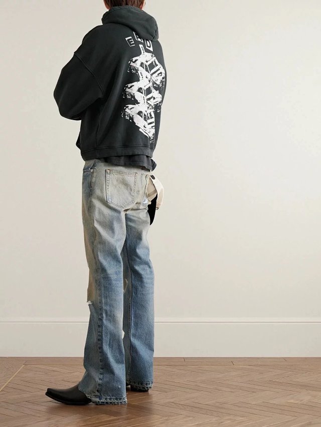 Enfants Riches Déprimés 23SS Blue Burnout Flared Distressed Jeans