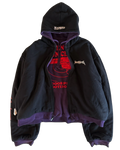 VETEMENTS AW6 RUNWAY 11' INCH GUN CLUB / TFD REVERSIBLE ZIP UP HOODED JACKET [BLACK/PURPLE]