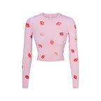 SKIMS SLEEP CHERRY BLOSSOM LIPSTICK CROPPED TOP