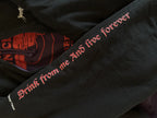 VETEMENTS AW6 RUNWAY 11' INCH GUN CLUB / TFD REVERSIBLE ZIP UP HOODED JACKET [BLACK/PURPLE]