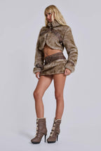 JADED LONDON FAUX FUR MINI SKIRT